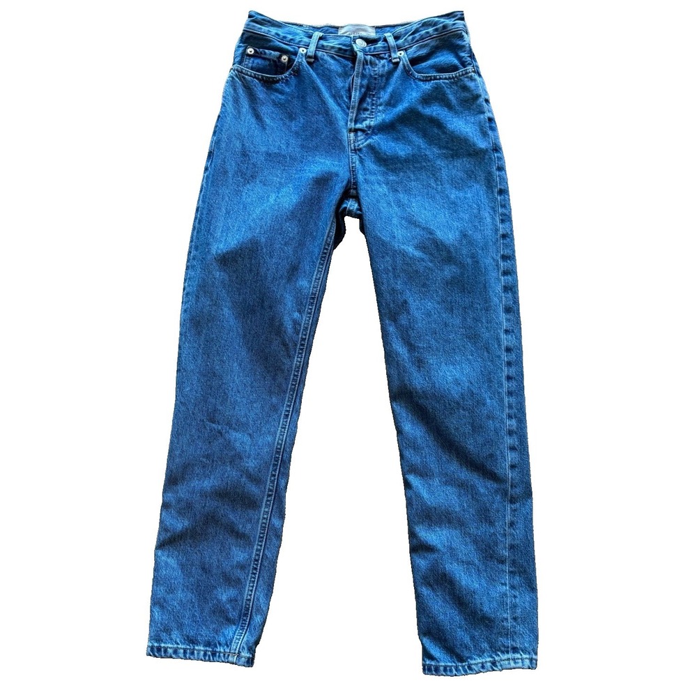 Everlane The Cheeky Jean Blue High Rise Straight Leg Denim‎ Button Fly Womens 25